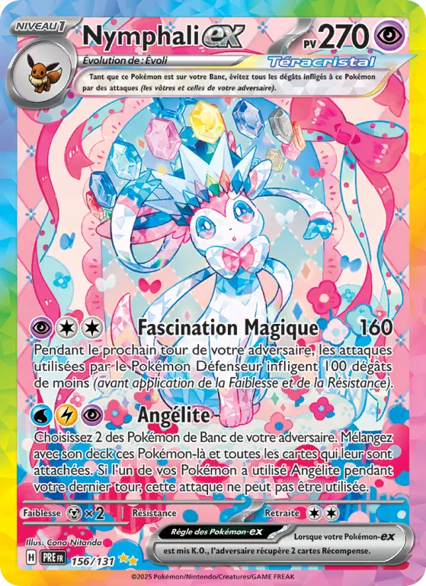 Scan HD carte Pokémon Nymphali-ex 156/131 — Évolutions Prismatiques