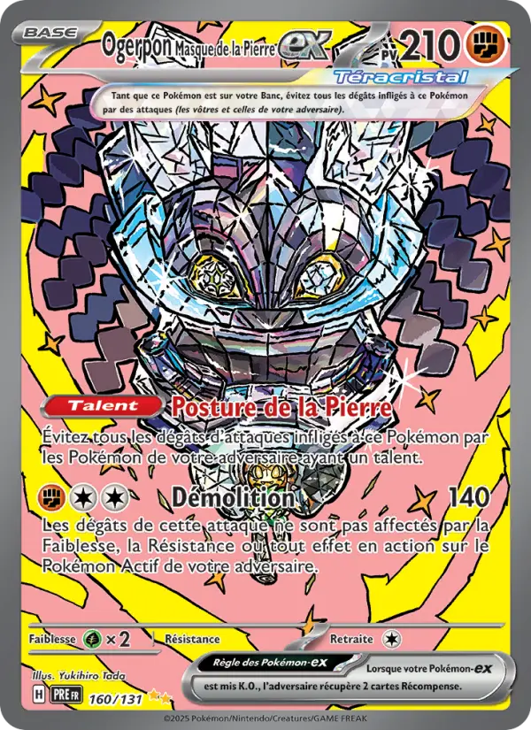 Scan HD carte Pokémon Ogerpon Masque de la Pierre-ex 160/131 — Évolutions Prismatiques