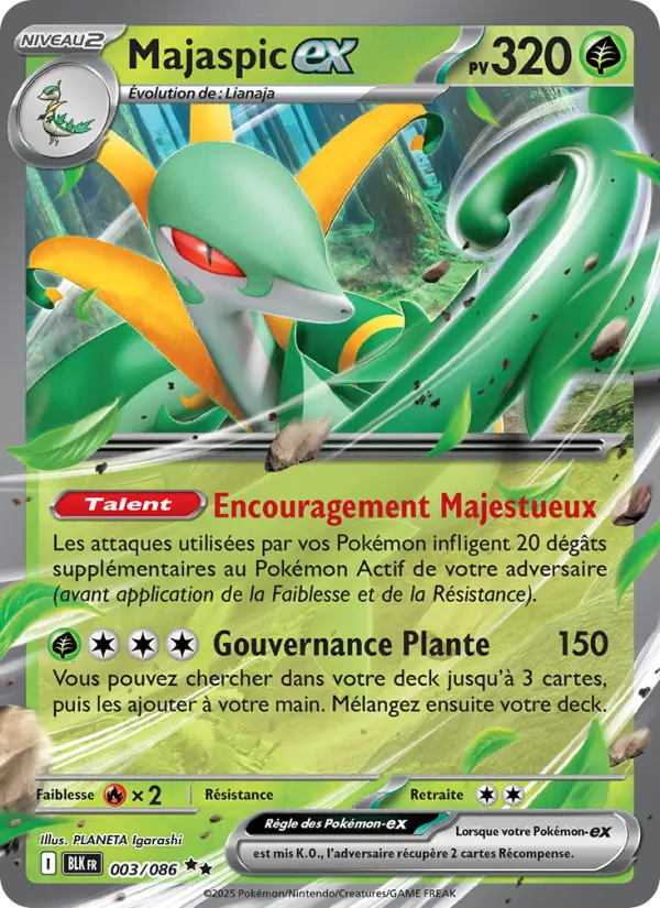 Scan HD carte Pokémon Majaspic-ex 003/86 — Foudre Noire