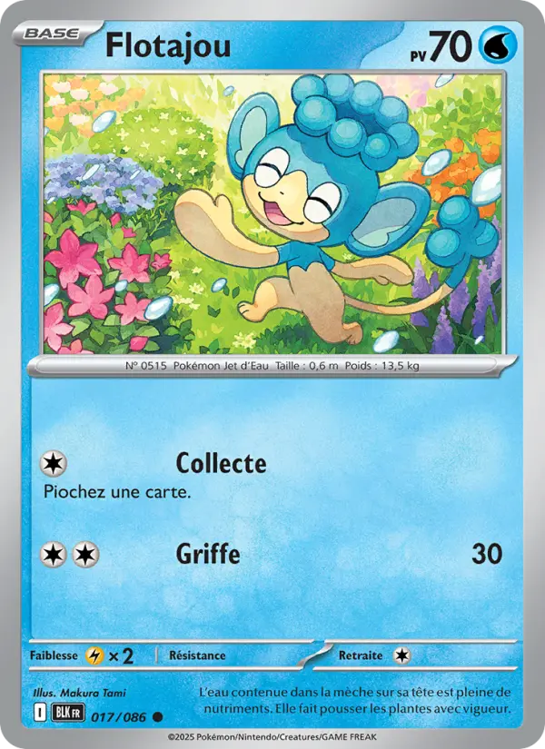Scan HD carte Pokémon Flotajou 017/86 — Foudre Noire