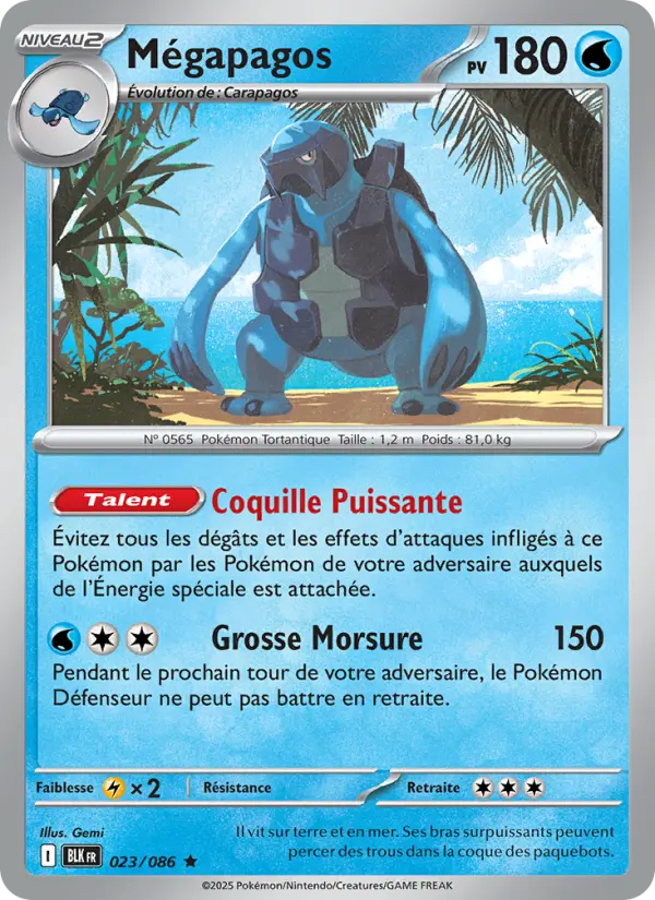 Scan HD carte Pokémon Mégapagos 023/86 — Foudre Noire