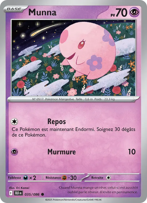 Scan HD carte Pokémon Munna 035/86 — Foudre Noire