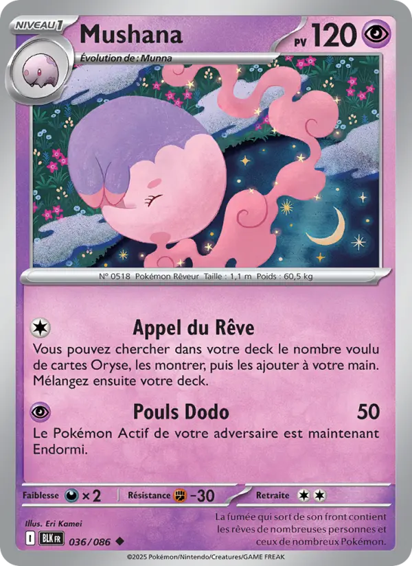 Scan HD carte Pokémon Mushana 036/86 — Foudre Noire