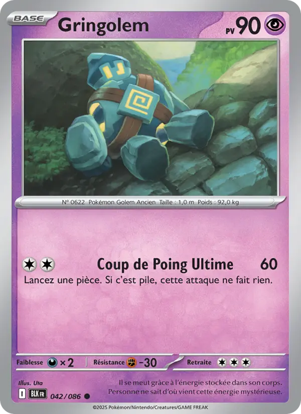 Scan HD carte Pokémon Gringolem 042/86 — Foudre Noire
