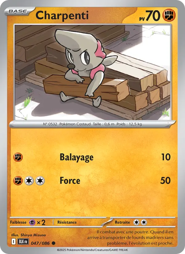 Scan HD carte Pokémon Charpenti 047/86 — Foudre Noire