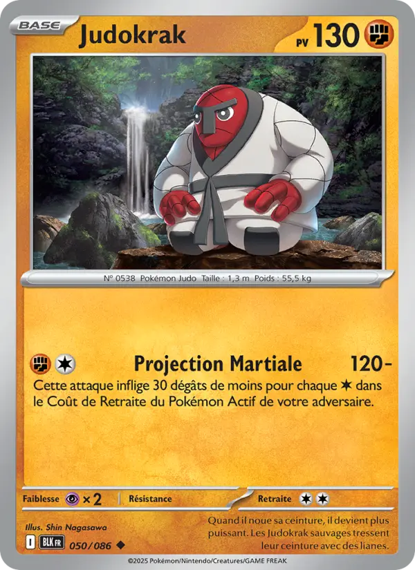 Scan HD carte Pokémon Judokrak 050/86 — Foudre Noire