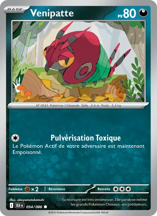 Scan HD carte Pokémon Venipatte 054/86 — Foudre Noire