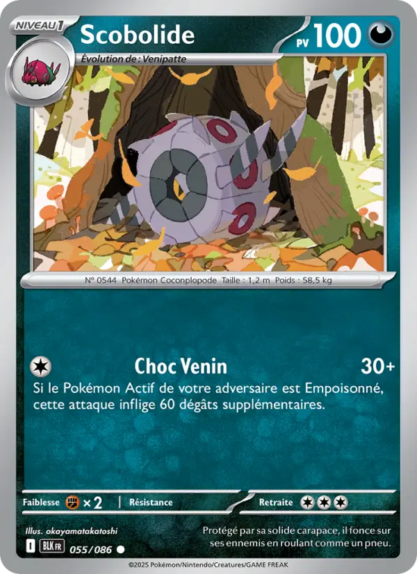Scan HD carte Pokémon Scobolide 055/86 — Foudre Noire