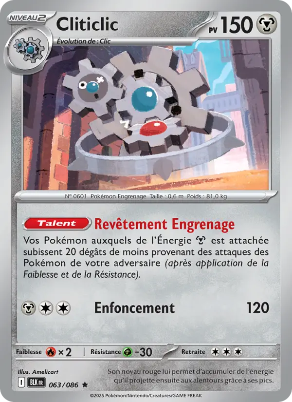 Scan HD carte Pokémon Cliticlic 063/86 — Foudre Noire
