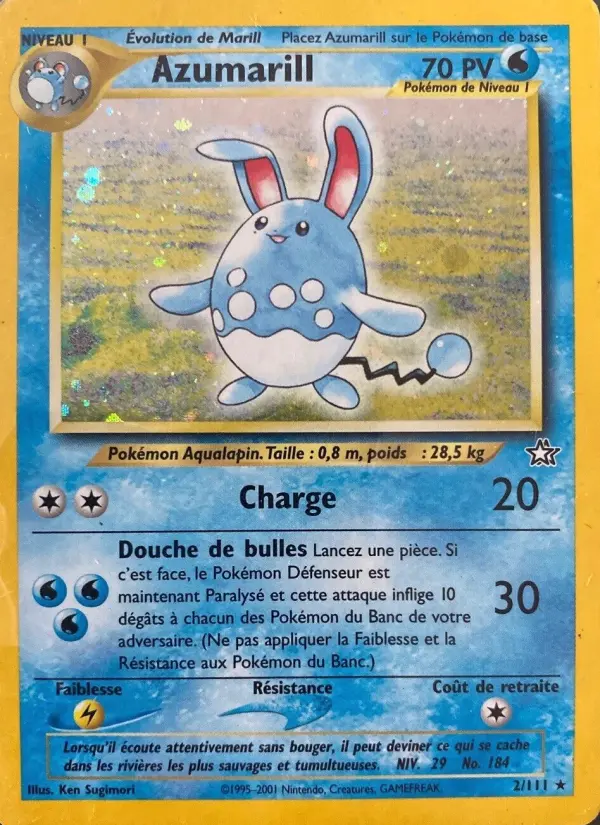 Scan HD carte Pokémon Azumarill 2/111 — Neo Genesis
