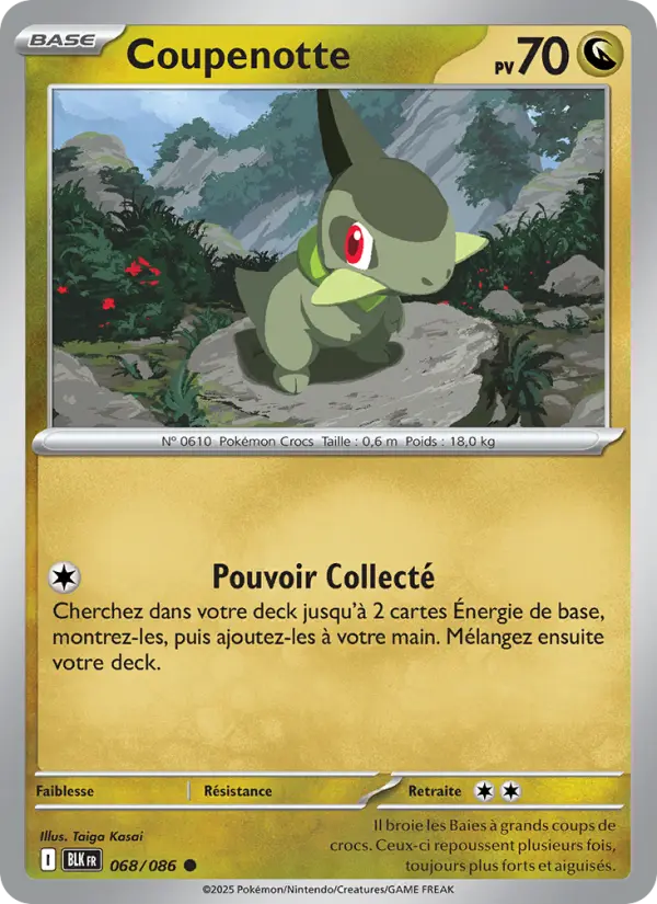 Scan HD carte Pokémon Coupenotte 068/86 — Foudre Noire