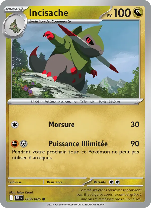 Scan HD carte Pokémon Incisache 069/86 — Foudre Noire