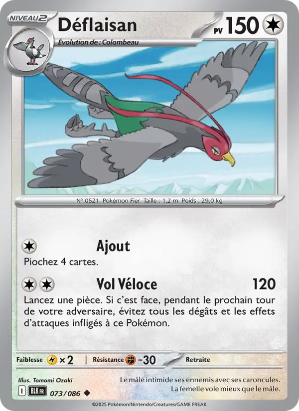 Scan HD carte Pokémon Déflaisan 073/86 — Foudre Noire