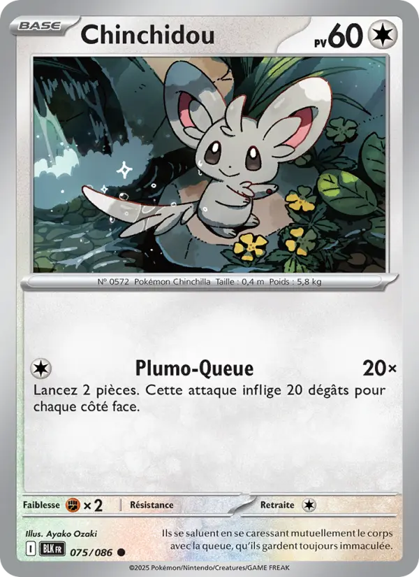 Scan HD carte Pokémon Chinchidou 075/86 — Foudre Noire
