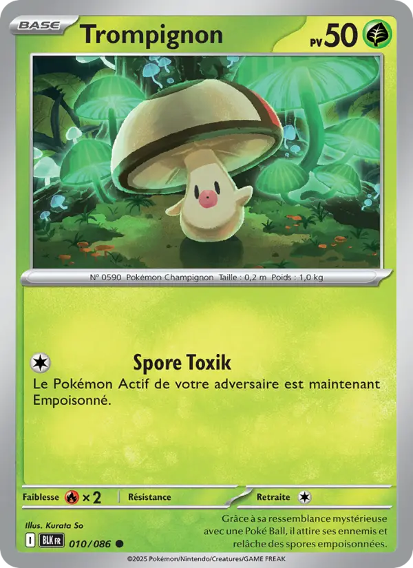 Scan HD carte Pokémon Trompignon 010/86 — Foudre Noire