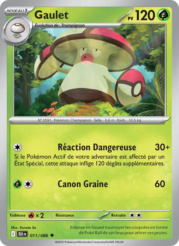 Scan HD carte Pokémon Gaulet 011/86 — Foudre Noire