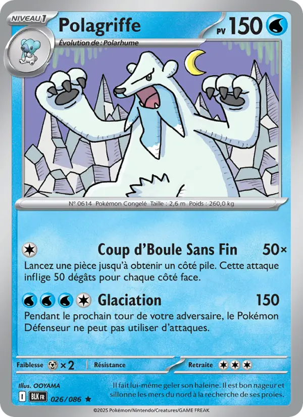 Scan HD carte Pokémon Polagriffe 026/86 — Foudre Noire