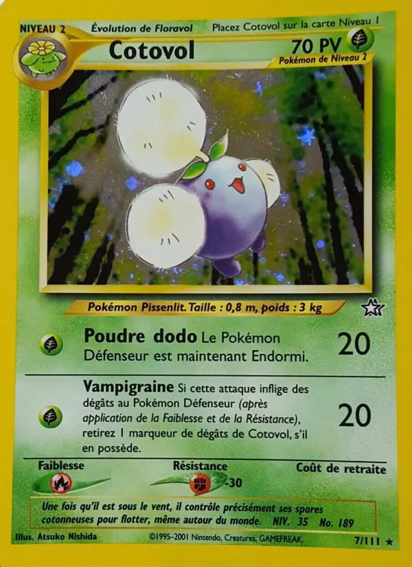Scan HD carte Pokémon Cotovol 7/111 — Neo Genesis