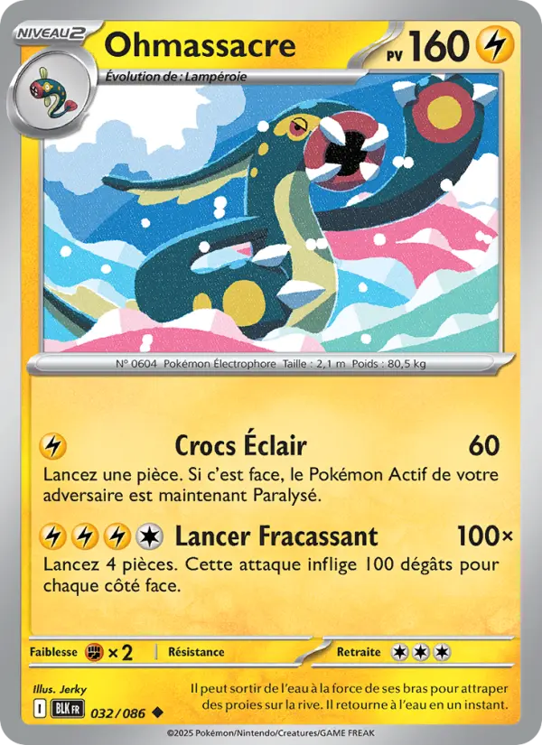 Scan HD carte Pokémon Ohmassacre 032/86 — Foudre Noire