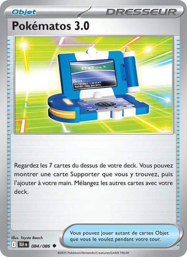Scan HD carte Pokémon Pokématos 3.0 084/86 — Foudre Noire