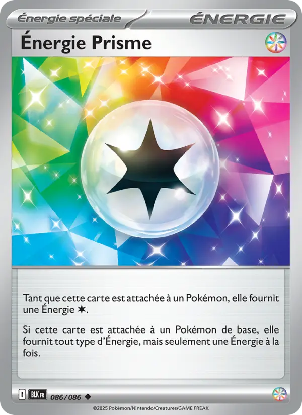 Scan HD carte Pokémon Énergie Prisme 086/86 — Foudre Noire