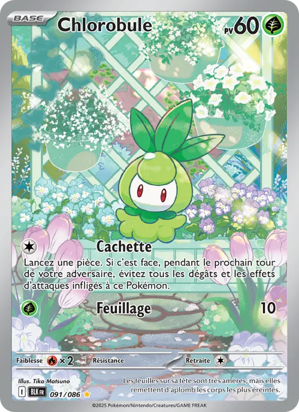 Scan HD carte Pokémon Chlorobule 091/86 — Foudre Noire