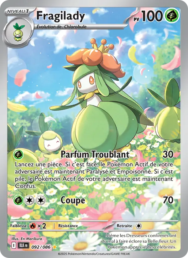 Scan HD carte Pokémon Fragilady 092/86 — Foudre Noire