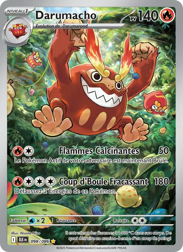 Scan HD carte Pokémon Darumacho 098/86 — Foudre Noire