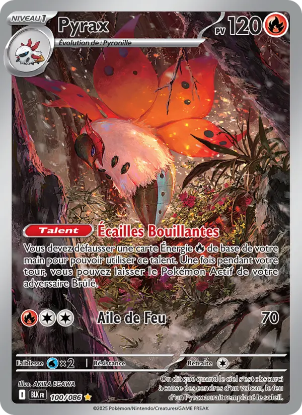 Scan HD carte Pokémon Pyrax 100/86 — Foudre Noire