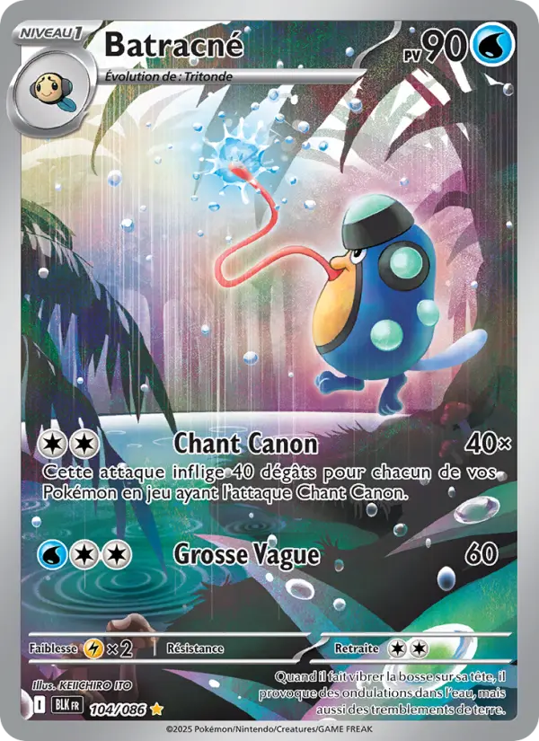 Scan HD carte Pokémon Batracné 104/86 — Foudre Noire