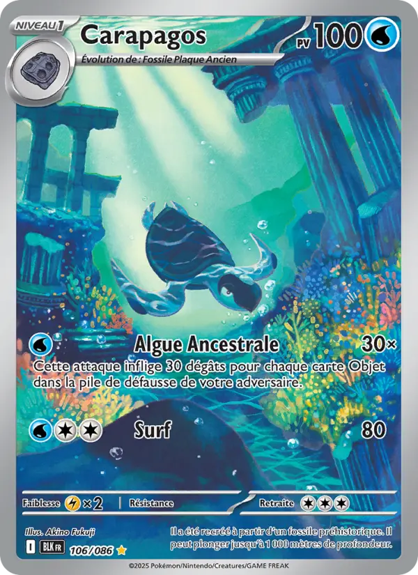 Scan HD carte Pokémon Carapagos 106/86 — Foudre Noire