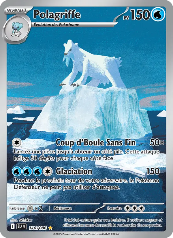 Scan HD carte Pokémon Polagriffe 110/86 — Foudre Noire
