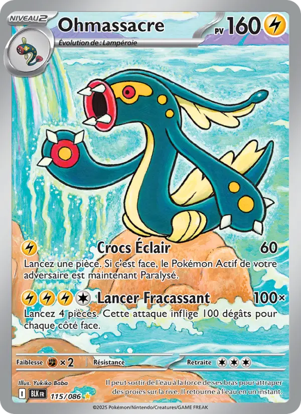 Scan HD carte Pokémon Ohmassacre 115/86 — Foudre Noire