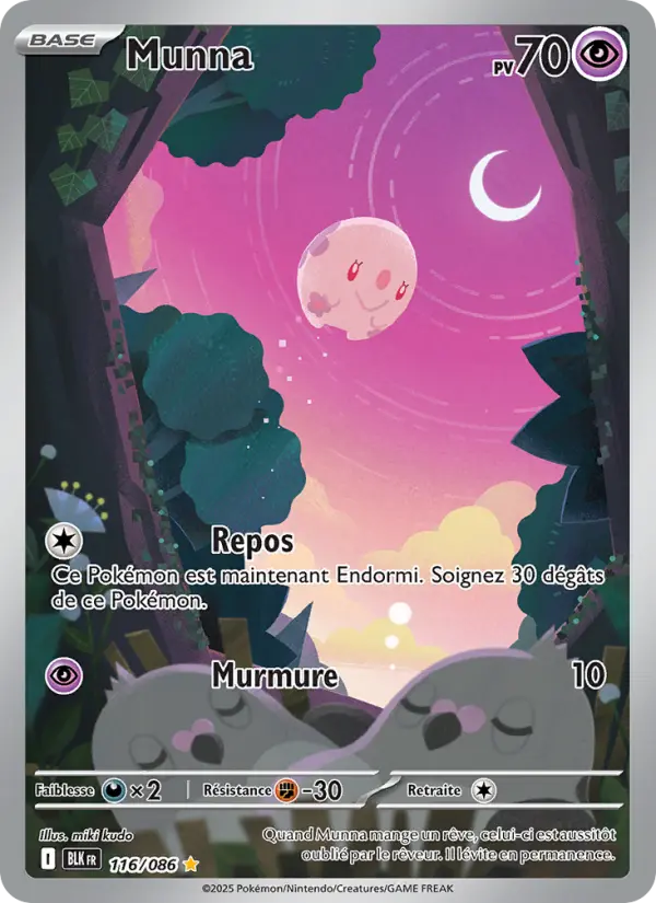 Scan HD carte Pokémon Munna 116/86 — Foudre Noire