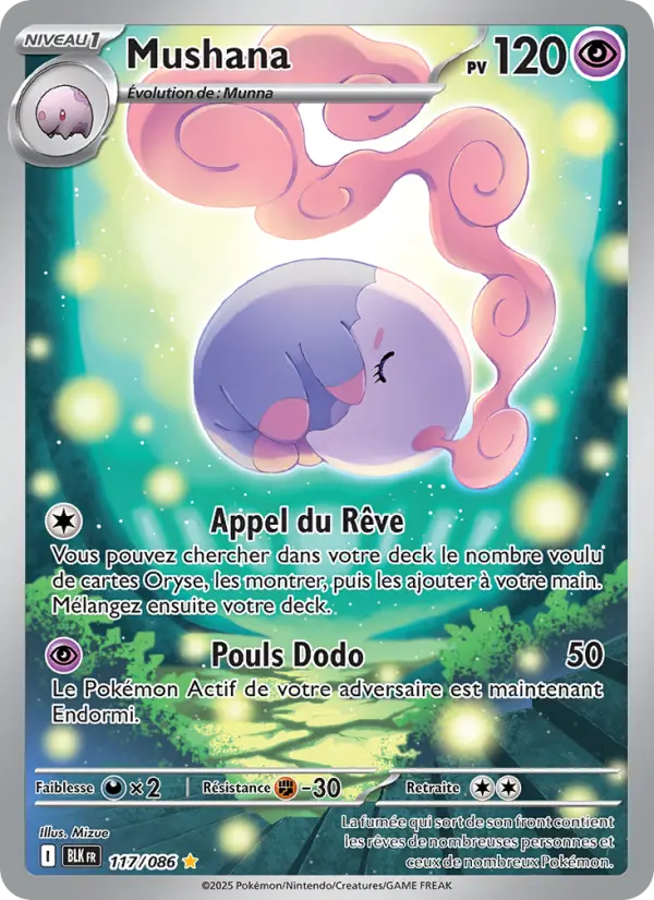 Scan HD carte Pokémon Mushana 117/86 — Foudre Noire