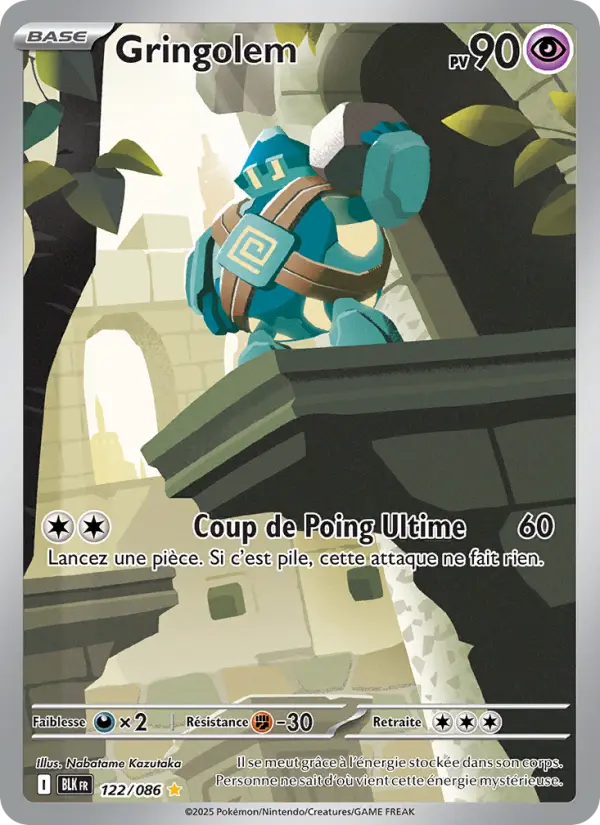 Scan HD carte Pokémon Gringolem 122/86 — Foudre Noire
