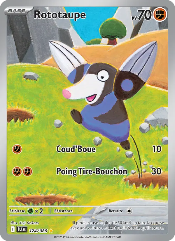 Scan HD carte Pokémon Rototaupe 124/86 — Foudre Noire
