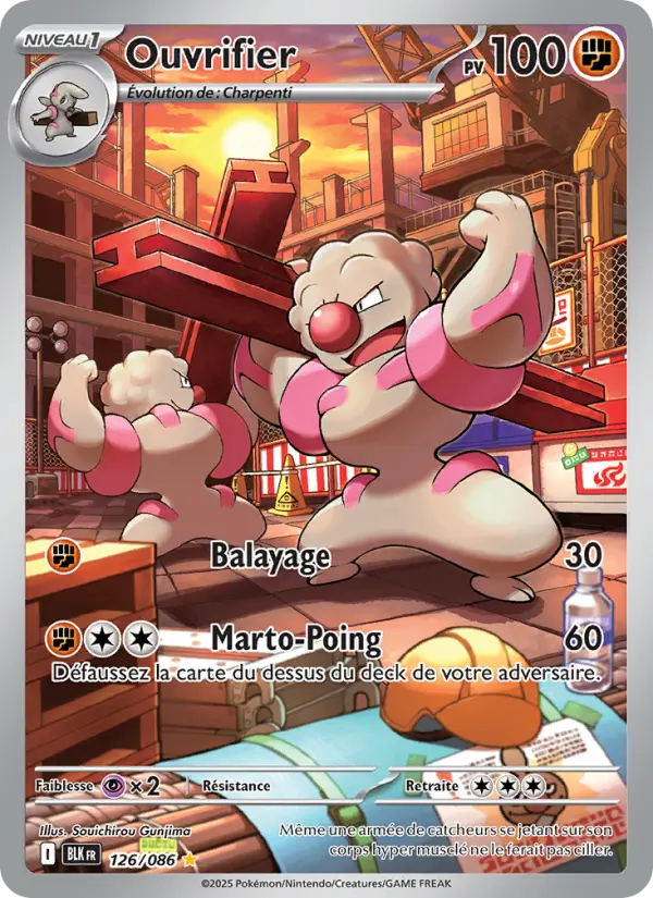 Scan HD carte Pokémon Ouvrifier 126/86 — Foudre Noire