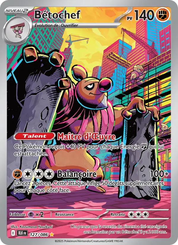 Scan HD carte Pokémon Bétochef 127/86 — Foudre Noire