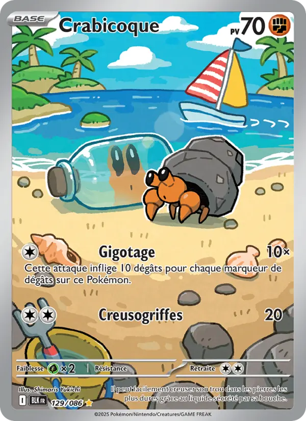 Scan HD carte Pokémon Crabicoque 129/86 — Foudre Noire