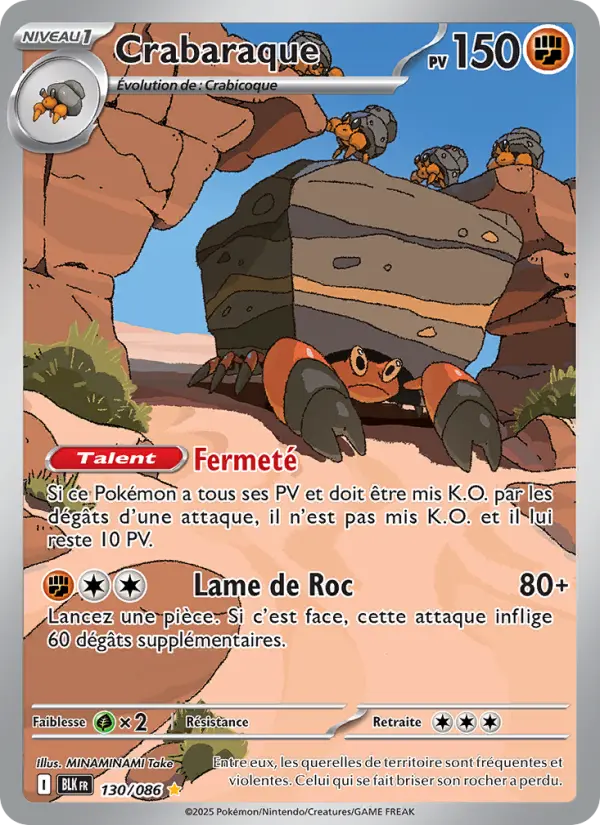 Scan HD carte Pokémon Crabaraque 130/86 — Foudre Noire