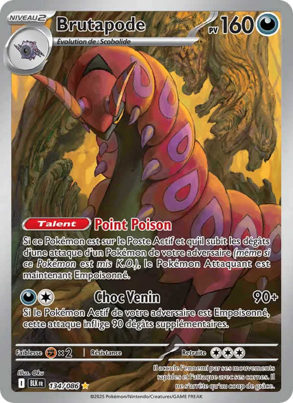 Scan HD carte Pokémon Brutapode 134/86 — Foudre Noire
