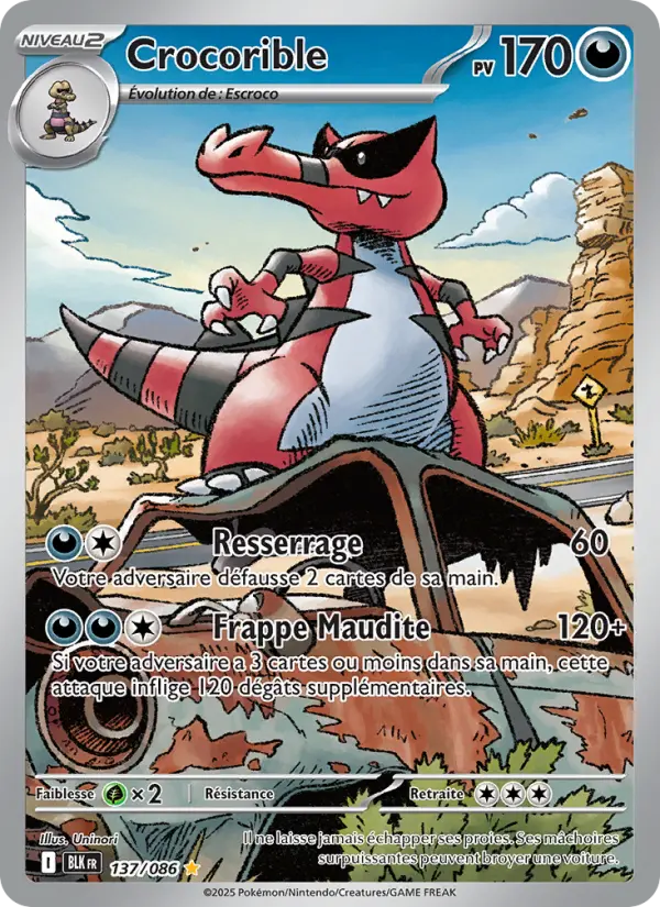 Scan HD carte Pokémon Crocorible 137/86 — Foudre Noire