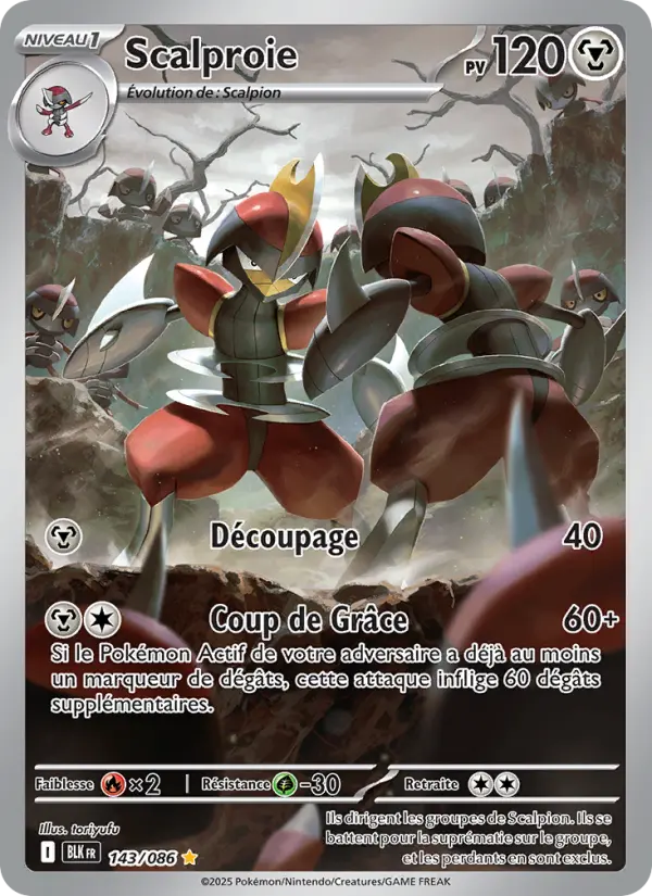 Scan HD carte Pokémon Scalproie 143/86 — Foudre Noire