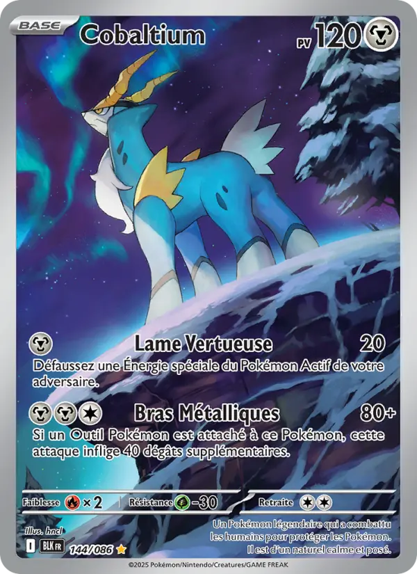 Scan HD carte Pokémon Cobaltium 144/86 — Foudre Noire