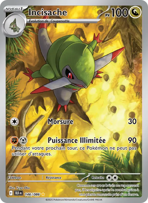 Scan HD carte Pokémon Incisache 146/86 — Foudre Noire