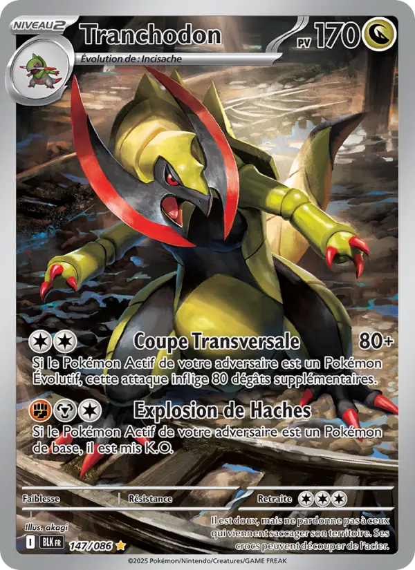 Scan HD carte Pokémon Tranchodon 147/86 — Foudre Noire