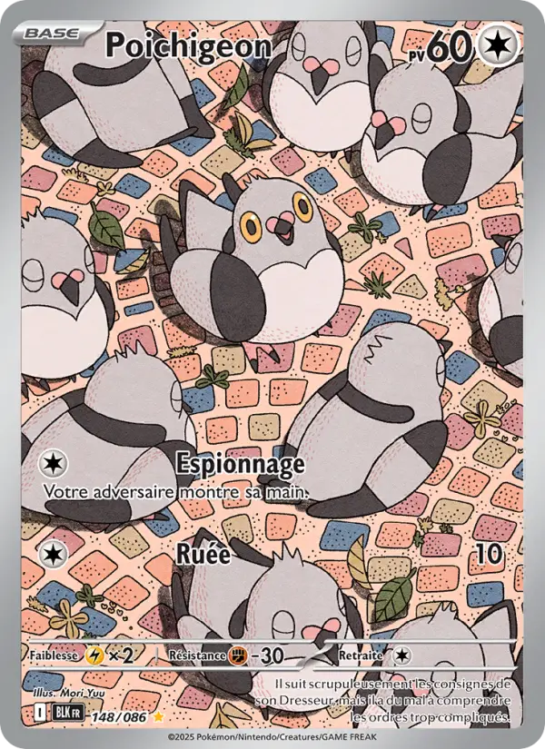 Scan HD carte Pokémon Poichigeon 148/86 — Foudre Noire