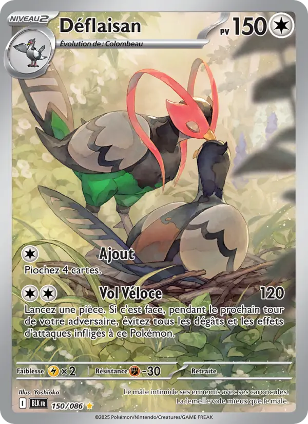 Scan HD carte Pokémon Déflaisan 150/86 — Foudre Noire