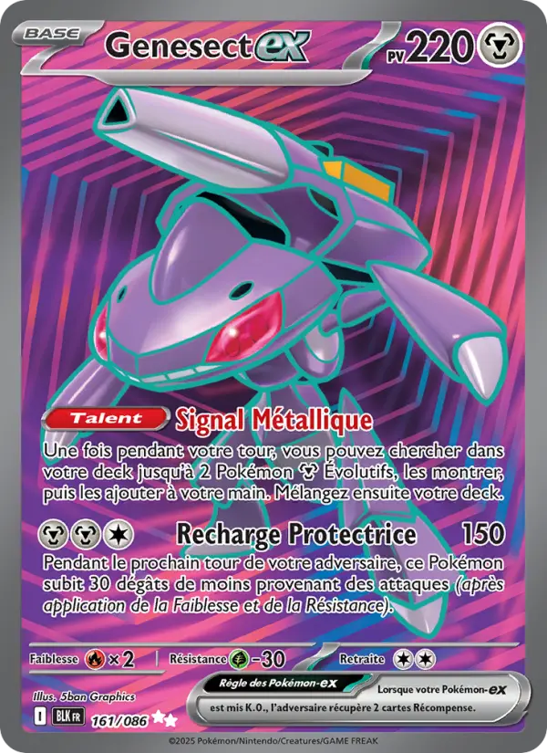 Scan HD carte Pokémon Genesect-ex 161/86 — Foudre Noire